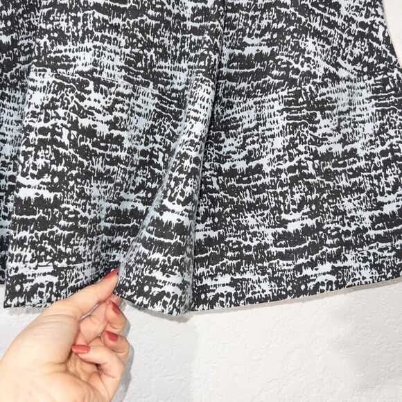 Jonathan Simkhai Blue & Black Patterned Thick Pleated Skirt Size 2 - Picture 3 of 6